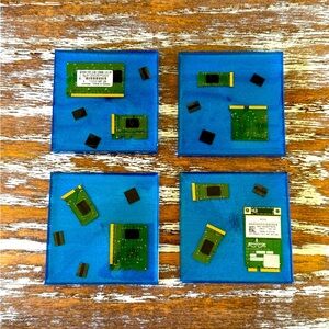 Computer Parts Resin Drink Coasters Set of 4 House Housewarming Gift Tech Nerdy